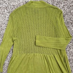 Alien Green Knit Long Sleeve Cardigan